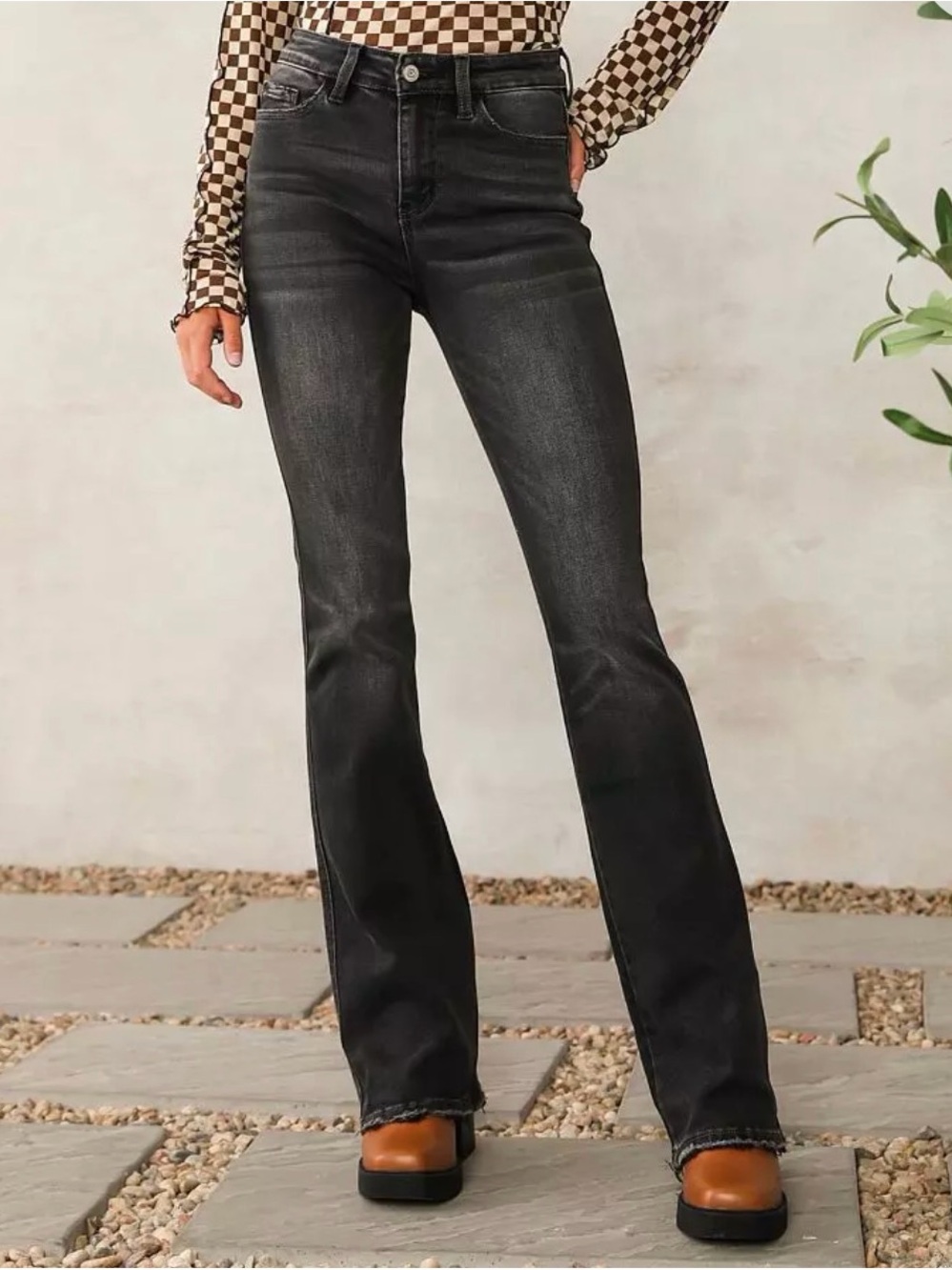 Flying Monkey Black High-Rise Flare Jeans